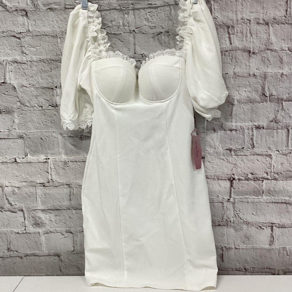 Haute Monde White Lace Off Shoulder Bodycon Dress Large
